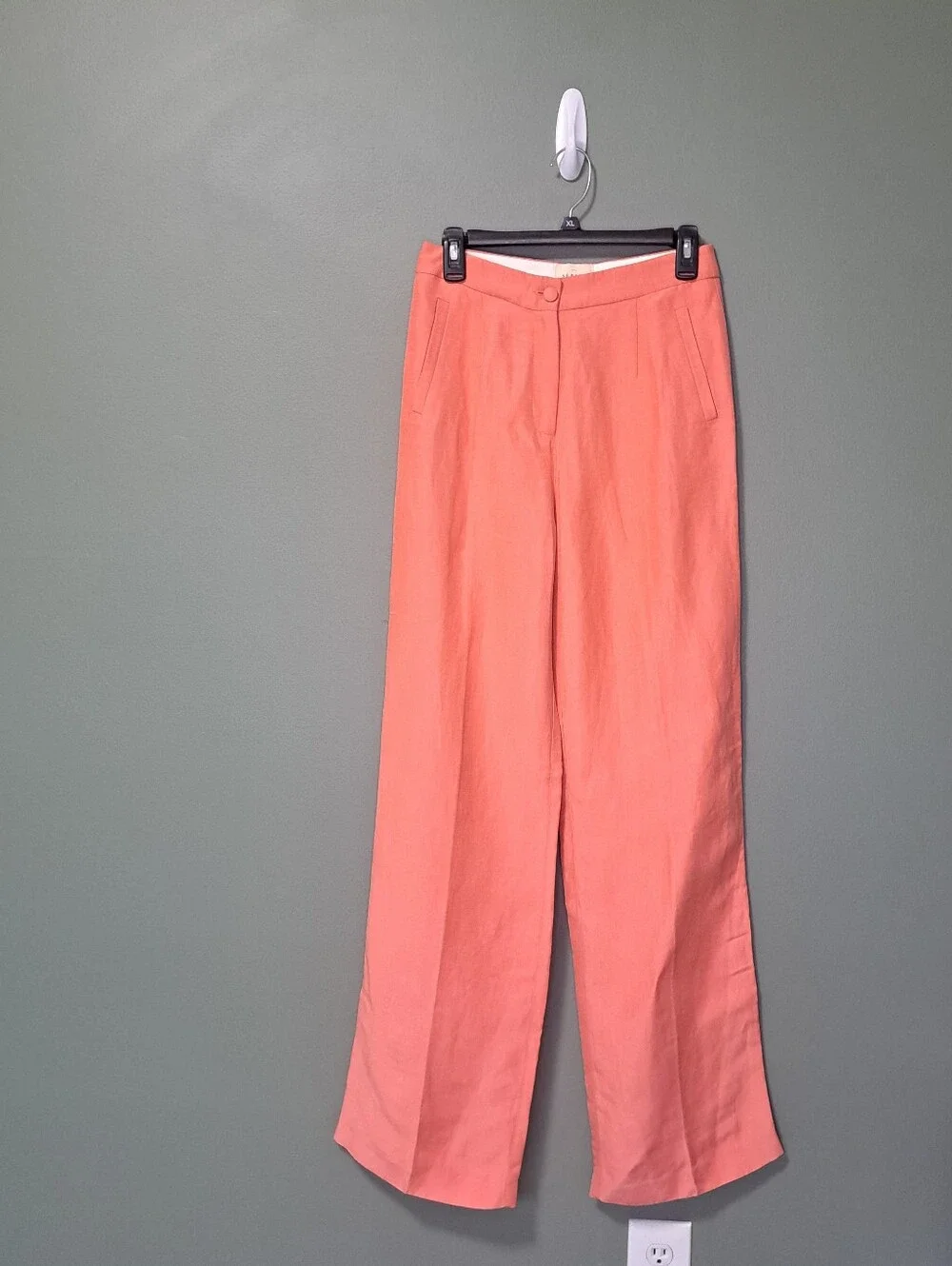 Sezane Martin Trouser Peach Linen Blend 38 NWOT